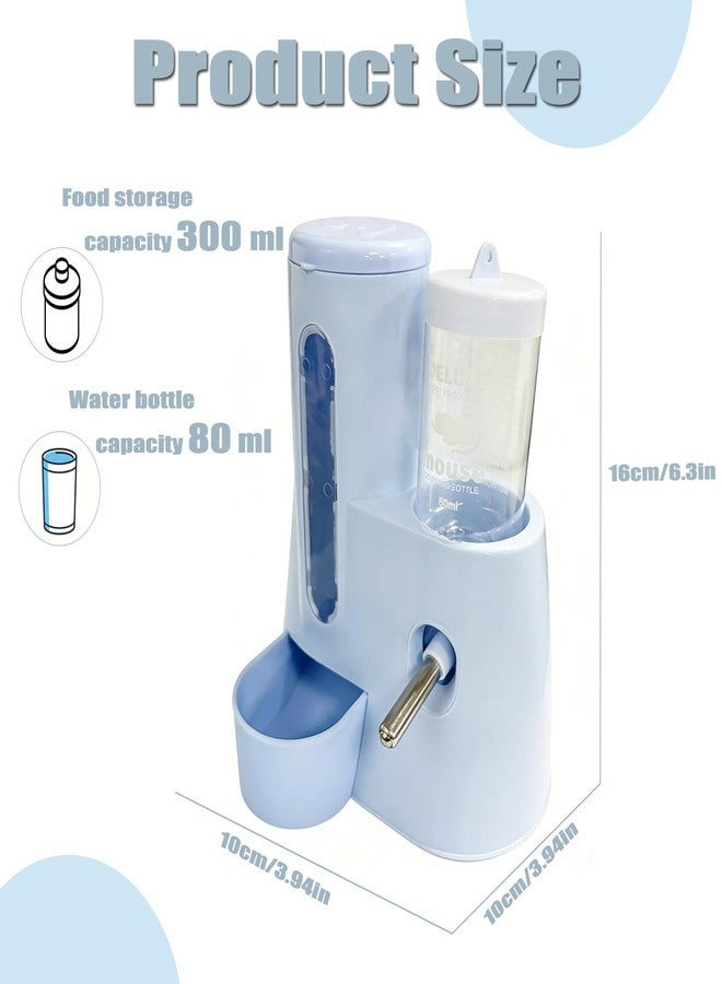 IVICOO Hamster Food Bowl Guinea Pig Water Bottle No Drip - 2-in-1 Automatic Feeder and Waterer with Roller Ball Design, 300ml+80ml - Image 3