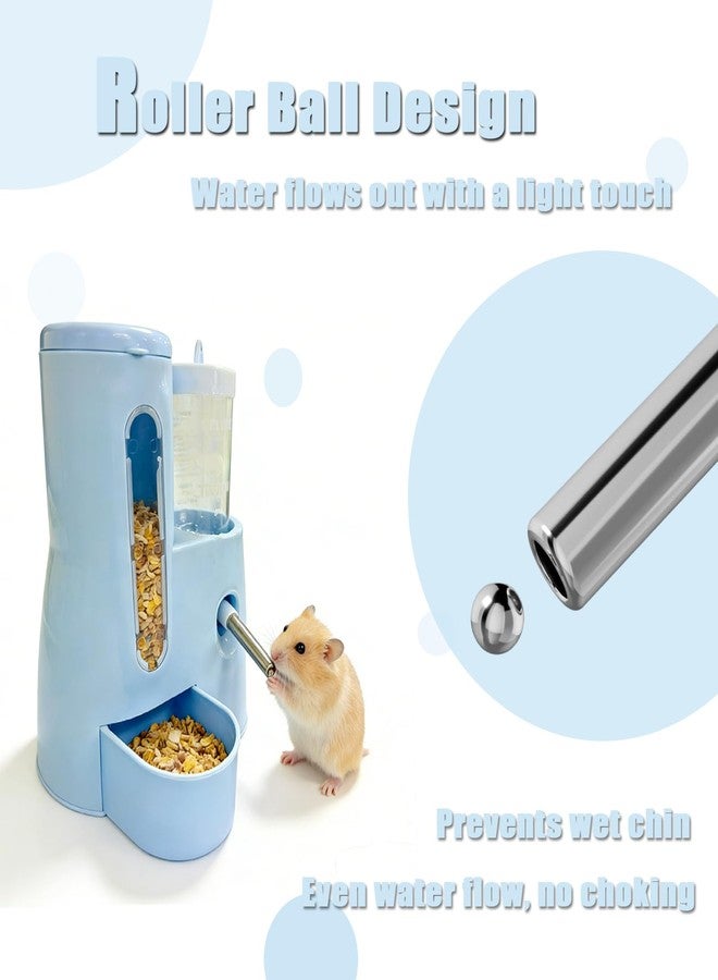 IVICOO Hamster Food Bowl Guinea Pig Water Bottle No Drip - 2-in-1 Automatic Feeder and Waterer with Roller Ball Design, 300ml+80ml - Image 4