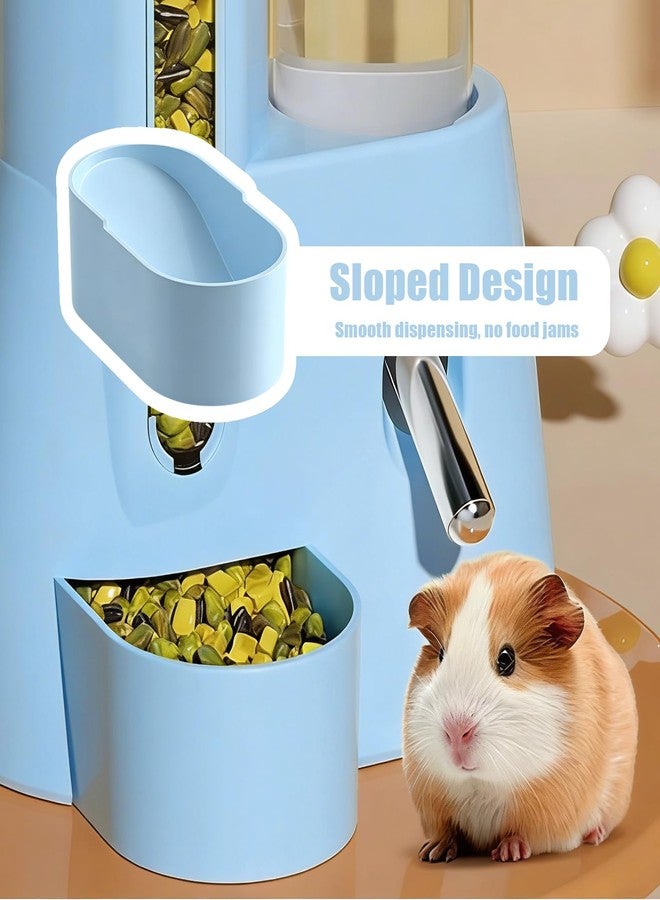IVICOO Hamster Food Bowl Guinea Pig Water Bottle No Drip - 2-in-1 Automatic Feeder and Waterer with Roller Ball Design, 300ml+80ml - Image 5