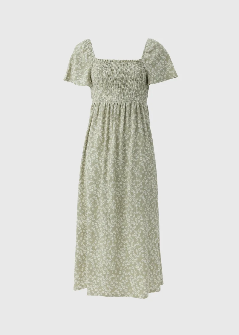 Matalan Sage Green Ditsy Floral Shirred Midi Dress