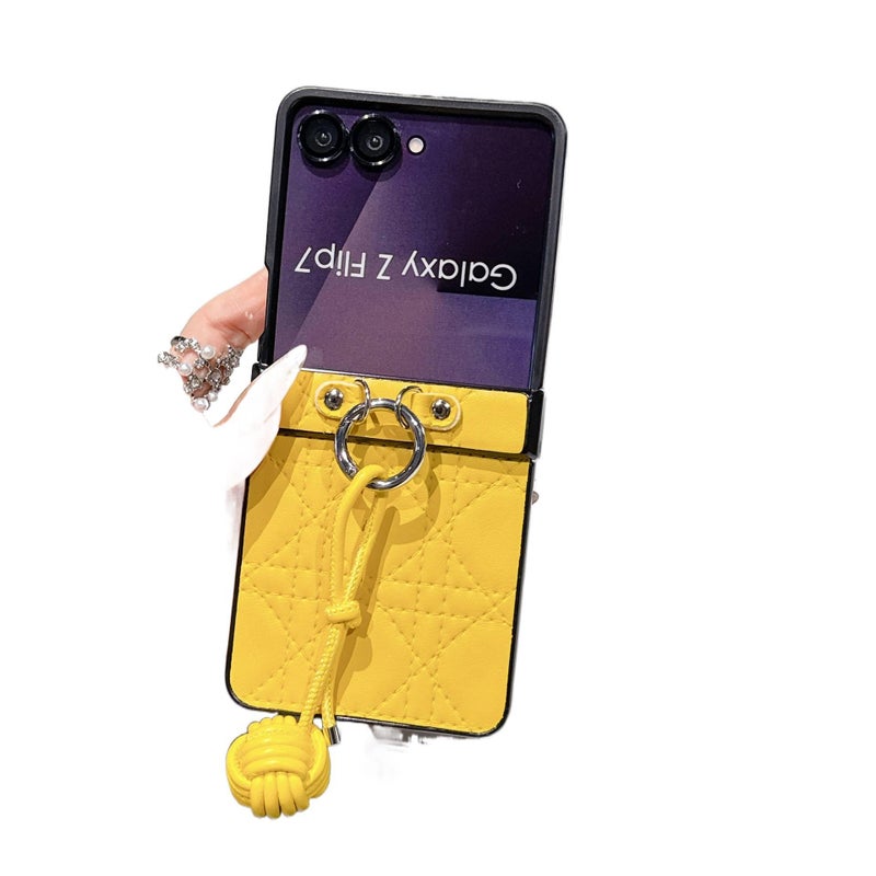 غطاء واقي | مقاوم للصدمات لـ Samsung Galaxy Z Flip 5 | حماية من السقوط | PC | أصفر - Image 1