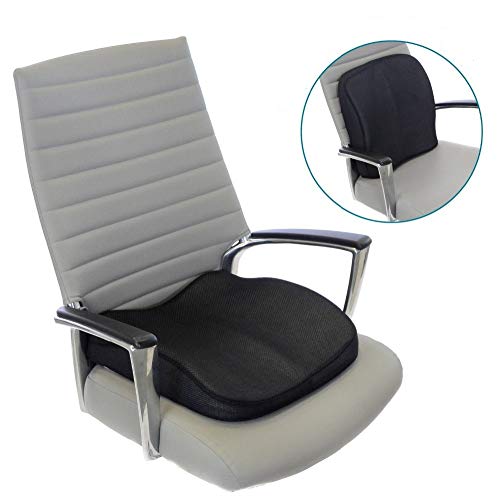 obliq Memory Foam Chair Cushion for Back Pain Relief Orthopedic Lumbar Support Backrest Pillow for Office Chairs & Cars (Black) - Image 5