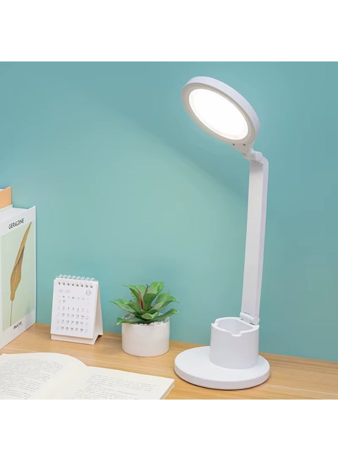 اباجورة مكتب LED قابلة للشحن F-23 باضاءة دائرية مريحة للعين، تحكم باللمس، USB Recharge، اضاءة قابلة للتعديل، تصميم قابل للطي، مناسبة للمكتب والمذاكرة والقراءة وغرفة النوم - Image 1