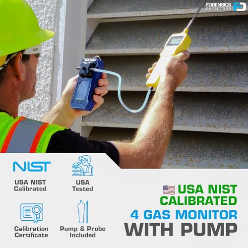 FORENSICS DETECTORS FD Multigas Detector Analyzer + Pump with Probe | USA NIST Calibration | Confined Space Entry Testing | USB Recharge | 4 Sensors - CO, H2S, O2, EX LEL | 4 Gas Monitor | - Image 2