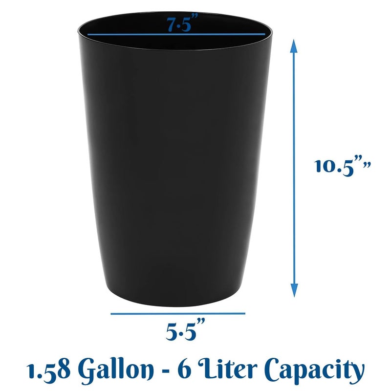 HOLDN’ STORAGE Small Trash Can–Open Top Garbage Cans for Kitchen, Office, Dorm, Bathroom, etc.–Waste Can for Compact/Tight Spaces –The Perfect Bathroom Trash Can – 10.5” x 7.5” Trash Bin–Glossy Black - Image 4