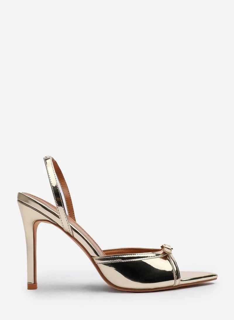 Where's That From Journey' Pointed Open Toe Slingback Heel Front Buckle