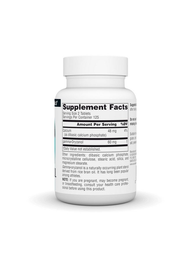 Source Naturals مكمل غذائي من سورس ناتشورالز غاما أوريزانول، سلسلة الرياضيين، 30 ملغ - 250 قرص - Image 2