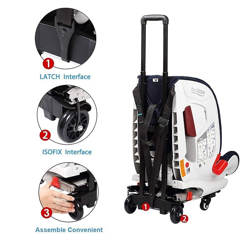 SkylarkJoy Car Seat Trolly, Go Carts for Kids,Car Seat Carrier for Airport with Wheels and Compact Fold Travel - Image 2