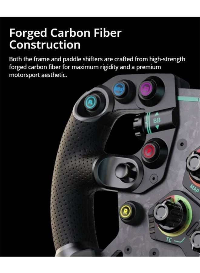 Moza عجلة القيادة GS V2P للسباقات 300 مم GT للكمبيوتر – عجلة سباق محاكاة مع إطلاق سريع من الألمنيوم بالكامل، عرض LED بتقنية 8 ألوان، ناقلات مغناطيسية، عجلة سباق ودريفت GT متميزة - Image 5