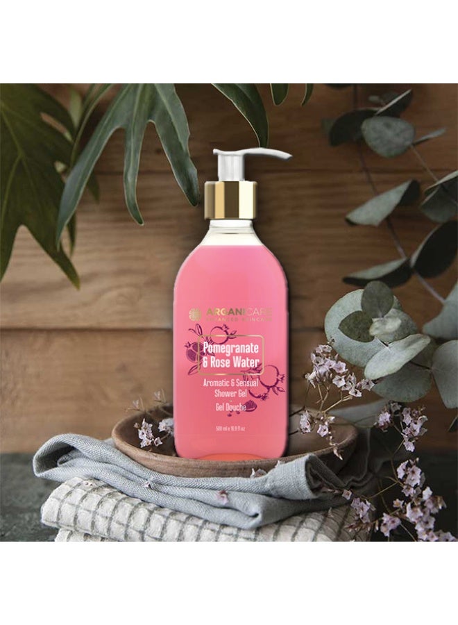 Arganicare Pomegranate & Rose Water Shower Gel 500ml - Image 1