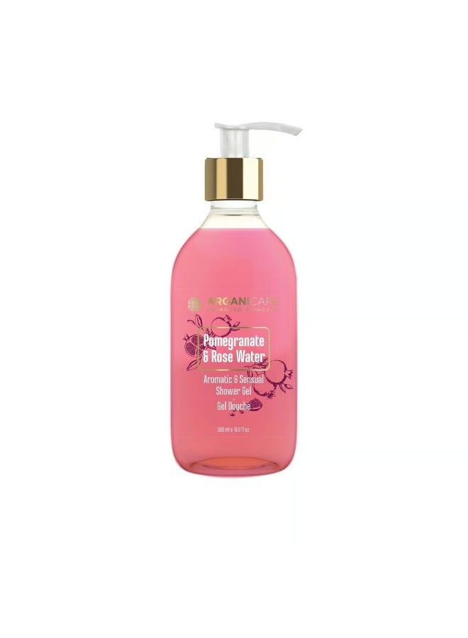 Arganicare Pomegranate & Rose Water Shower Gel 500ml - Image 2
