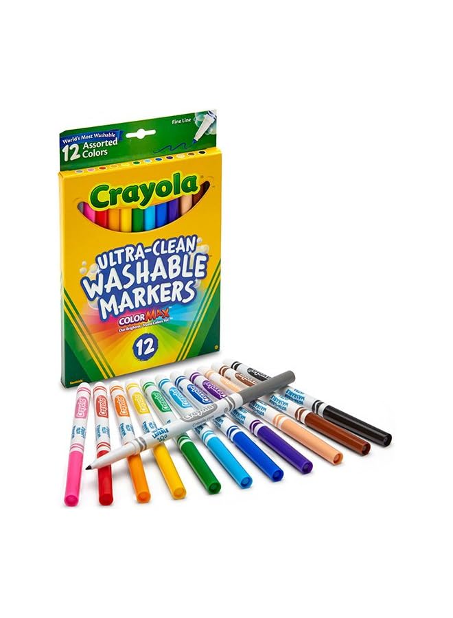 كرايولا 12 قيراط. أقلام تحديد كولورماكس فائقة النظافة وقابلة للغسل، قطعة واحدة - Image 1
