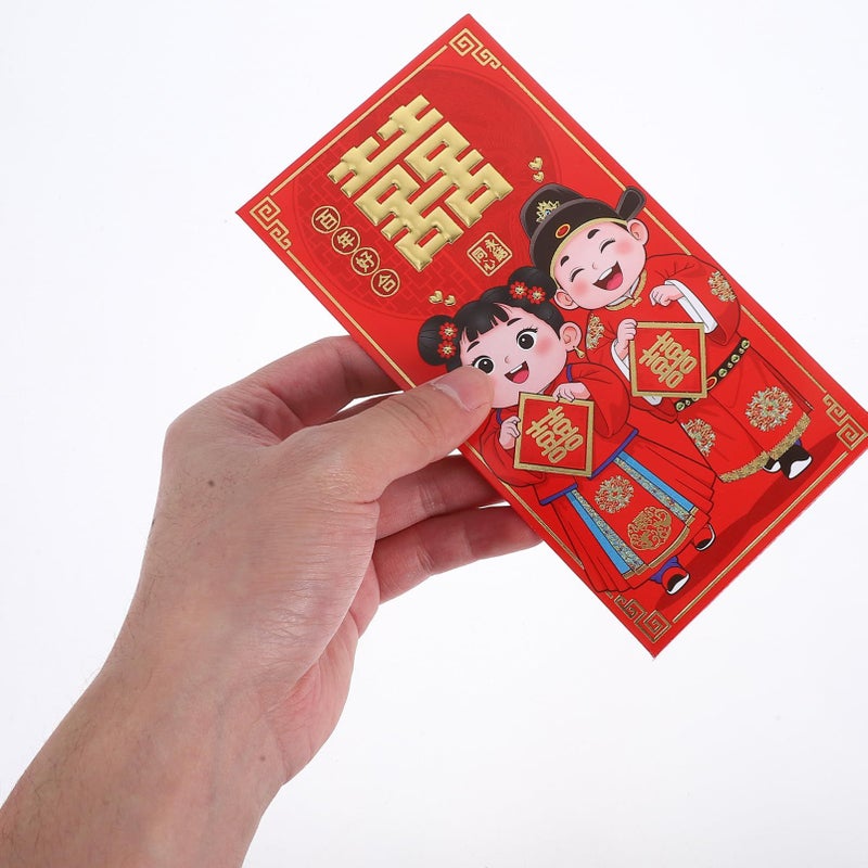 6Pcs Traditional Chinese Red Envelopes For Wedding Cash Gifts And Celebrations - Image 5