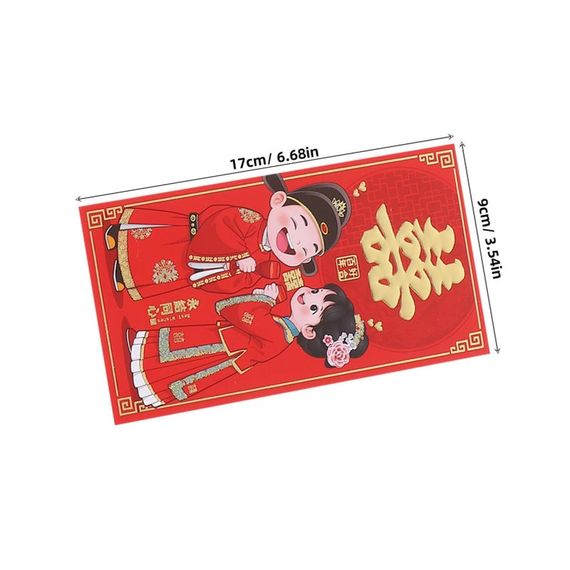 6Pcs Traditional Chinese Red Envelopes For Wedding Cash Gifts And Celebrations - Image 3