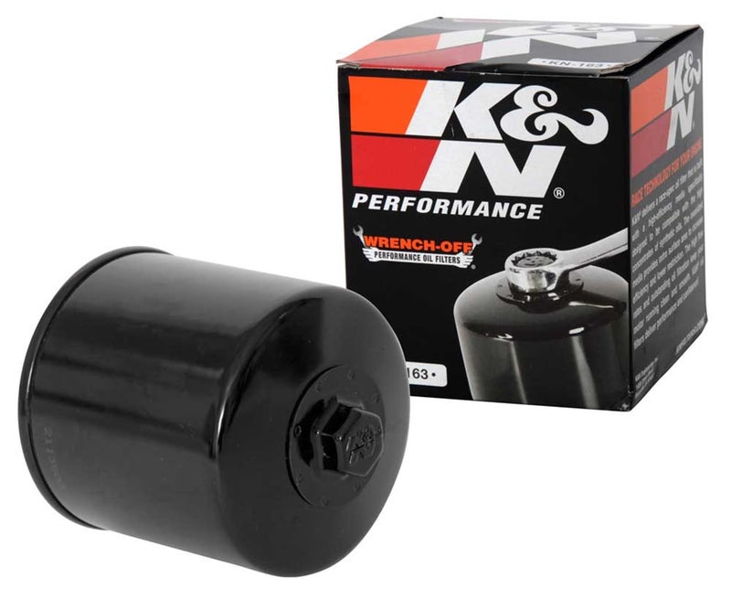K&N Motorcycle Oil Filter: High Performance, Premium, Designed to be used with Synthetic or Conventional Oils, Wrench Off Nut: Fits Select BMW Motorcycles, KN-163 - Image 1