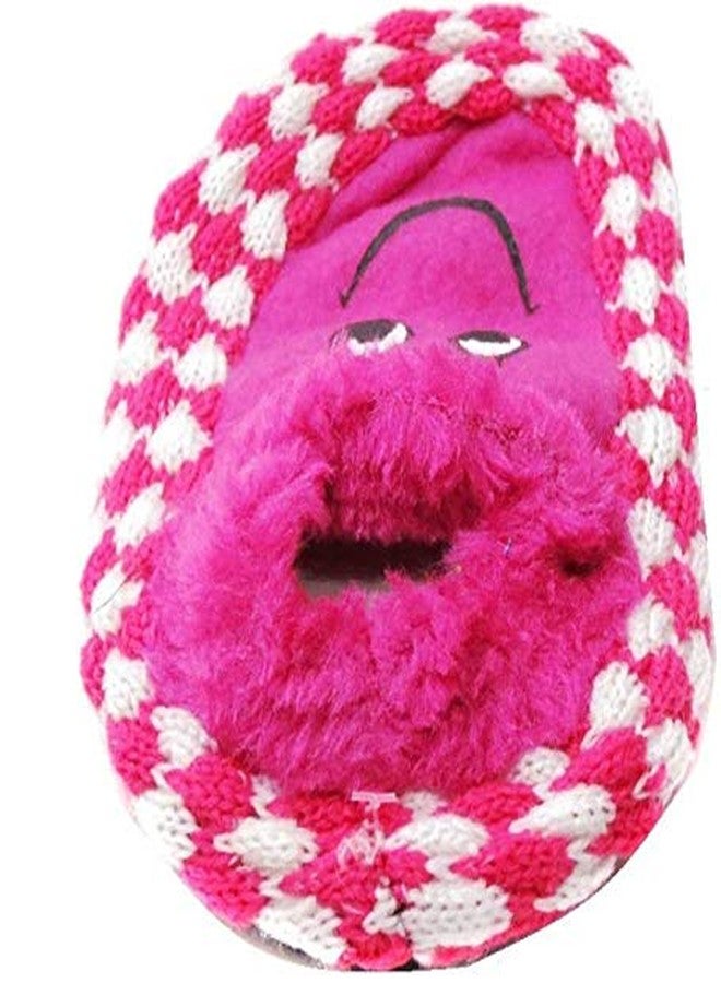 V3E جوارب شتوية دافئة متعددة الألوان للأطفال الصغار من V3E، بتصميم عيون لطيف، مناسبة للأولاد والبنات، جوارب محبوكة داخلية بنعل مطاطي ناعم (وردي، عبوة من قطعة واحدة) - (6-7 سنوات) - Image 3