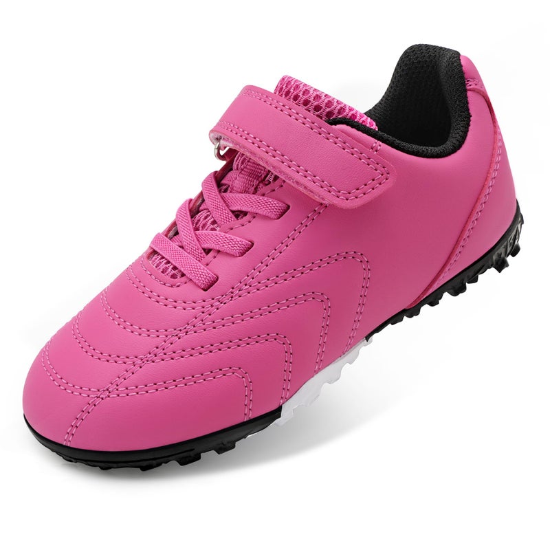 Stelle Baseball Cleats for Girls Boys Softball Shoes Kids Indoor Soccer Turf Shoes Futsal Athletic Cleats for Toddler/Little/Big Kid Fuchsia - Image 1