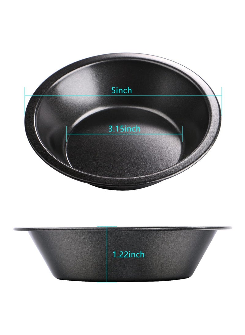 SYOSI SYOSI Round Mini Tart Tins Pie Dishes Quiche Pie Tart Tins Non-Stick Coating Quiche Baking Moulds Set of 6 (12.7x8x3cm) - Image 2