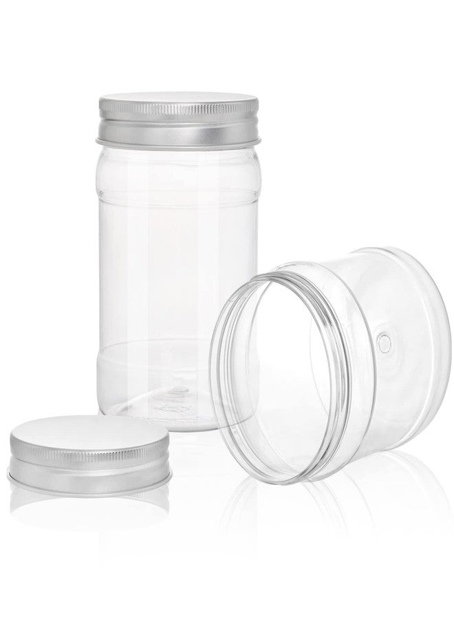 Fasmov 21 Pack 12 Ounce Clear Plastic Jars Containers with Screw On Lids, Round Empty Plastic Slime Storage Containers for Kitchen & Household Storage - BPA Free - Image 3