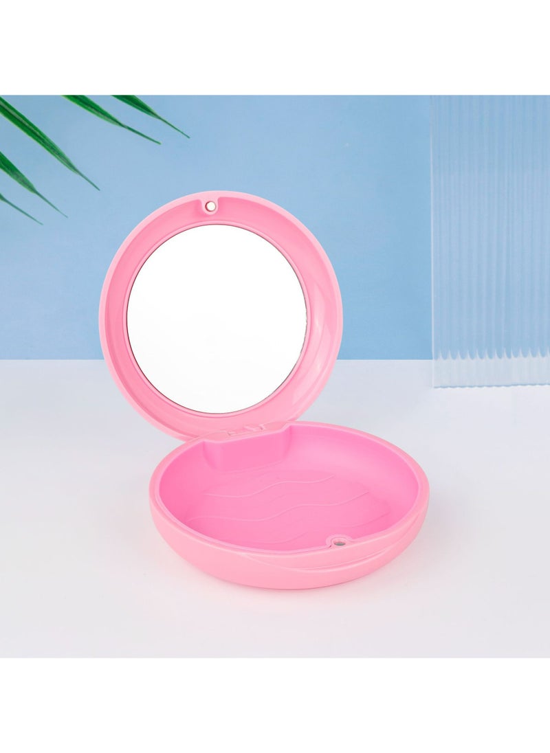 CMGTYYD - 2 Pack Aligner Case with Mirror,Convenient Retainer Case for Invisalign Aligners, Night Guards, and Mouth Guards(1PC Pink +1PC White) - Image 1