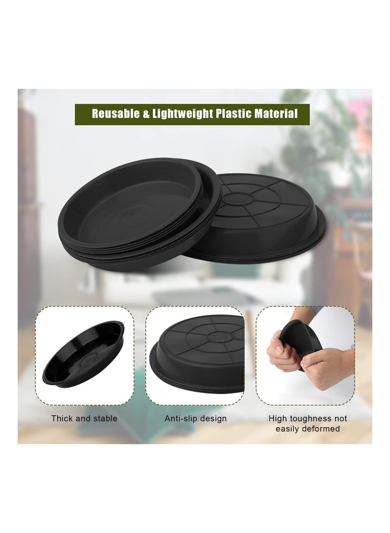 Excefore 12Pcs Garden Plant Saucer, 5.5/6.2/7 Inch Round Plant Water Catcher Tray Flower Pot Drip Trays for Potted Plants, Surface Protection for Household Plants (Black) - Image 3