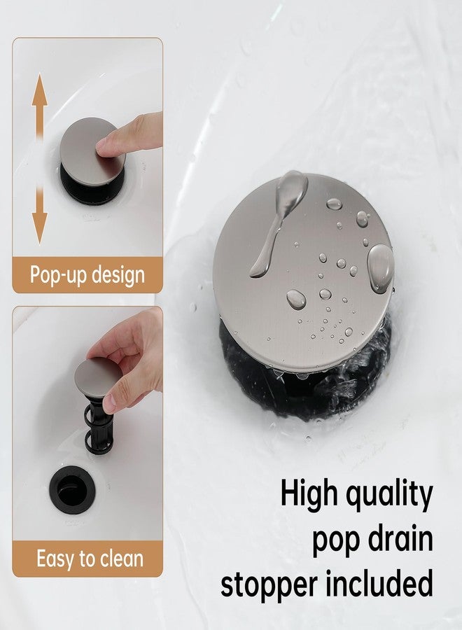 FRANSITON Brushed Grey Waterfall Bathroom Faucet Lavatory Single Handle 1 or 3 Hole Bathroom Sink Faucet with Deck and Pop-up Drain (Brushed Grey, Short) - Image 4