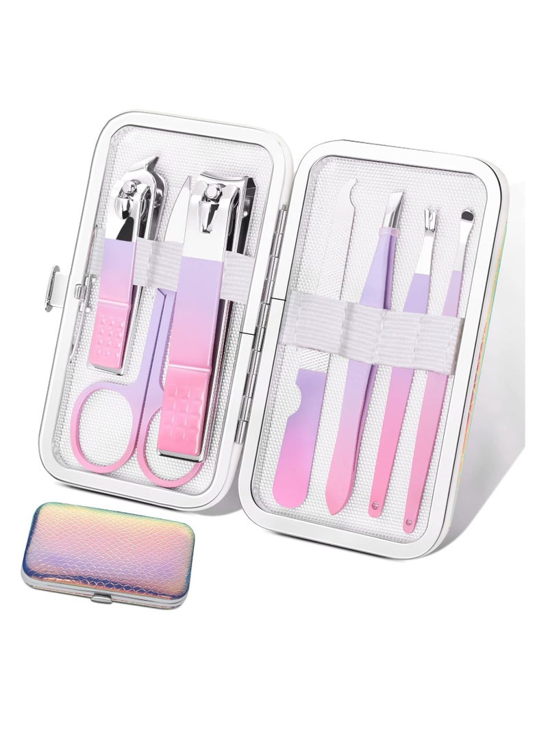 Aceoce Manicure Set Women Nail Clippers Manicure Pedicure Kit Basis Stainless Steel Manicure Kit Grooming Kit Nail Clipper Set Personal Nail Care Tools with Travel Case Gift for Women  - Image 1