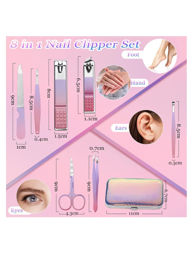 Aceoce Manicure Set Women Nail Clippers Manicure Pedicure Kit Basis Stainless Steel Manicure Kit Grooming Kit Nail Clipper Set Personal Nail Care Tools with Travel Case Gift for Women  - Image 3