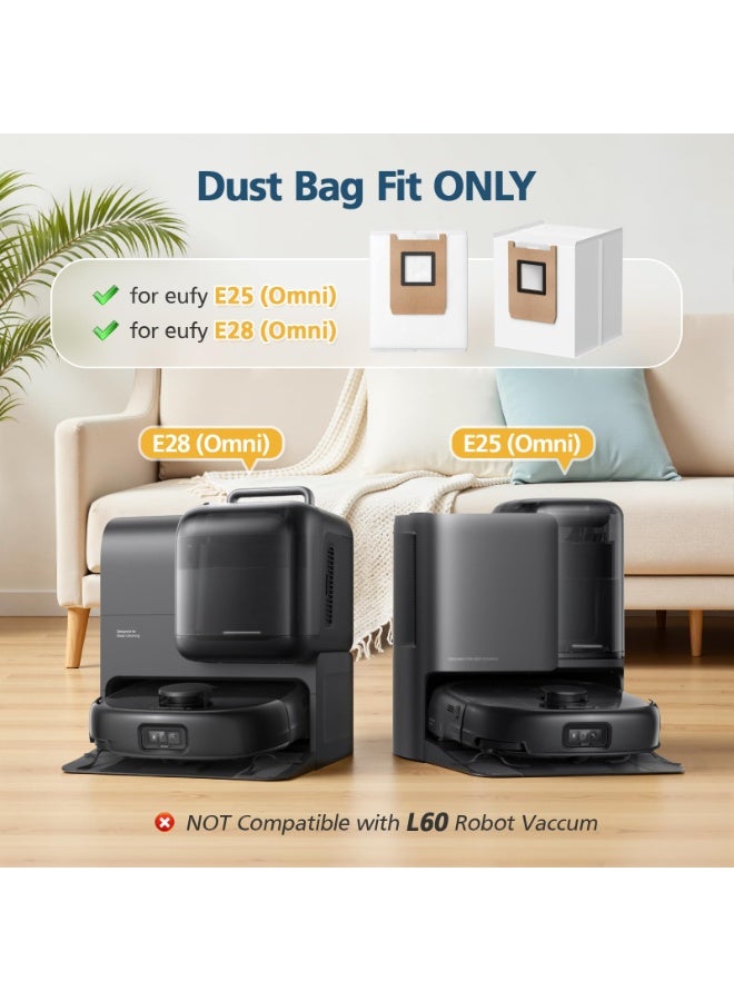 KISSUN E25 / E28 Dust Bag, 20 Pcs Vacuum Bags for Eufy E25, E28, E20, C28 Robot Vacuum, 3L Large Capacity Replacement Bags, Leak-Proof - Image 3