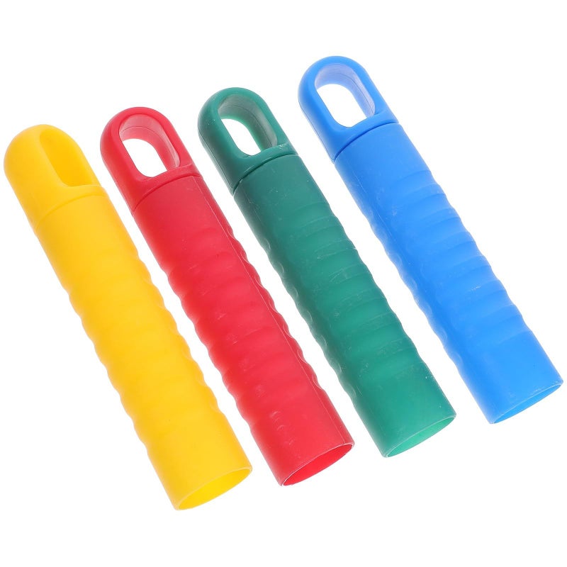 4Pcs Mop Handle End Caps 25mm Diameter Non Slip Multi Color Pack with Hanging Hole - Image 2