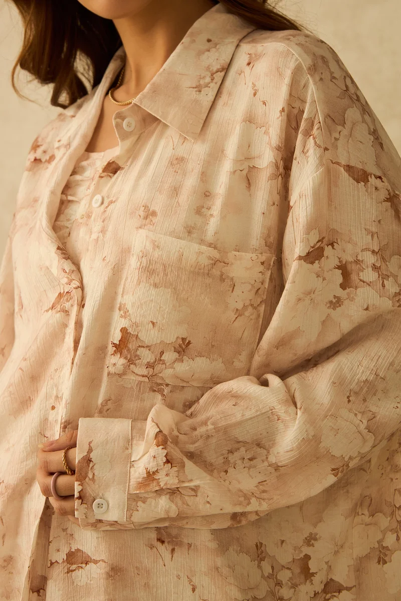 Virgio Virgio Women Classic Tailored Fit Floral Opaque Printed Casual Shirt