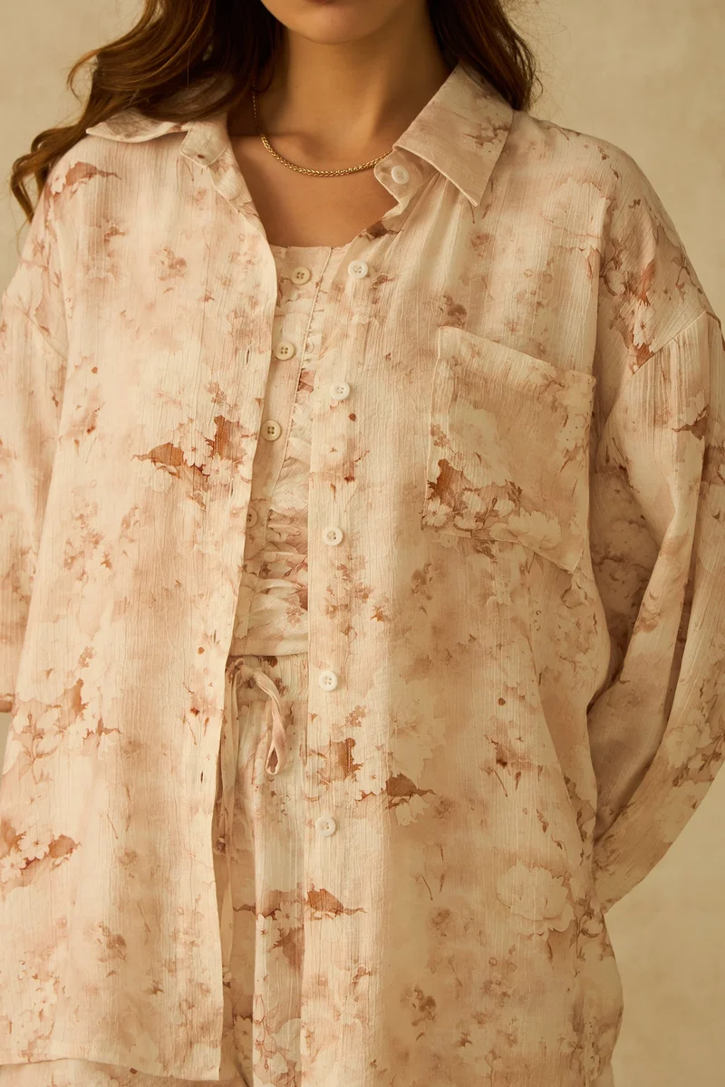 Virgio Virgio Women Classic Tailored Fit Floral Opaque Printed Casual Shirt