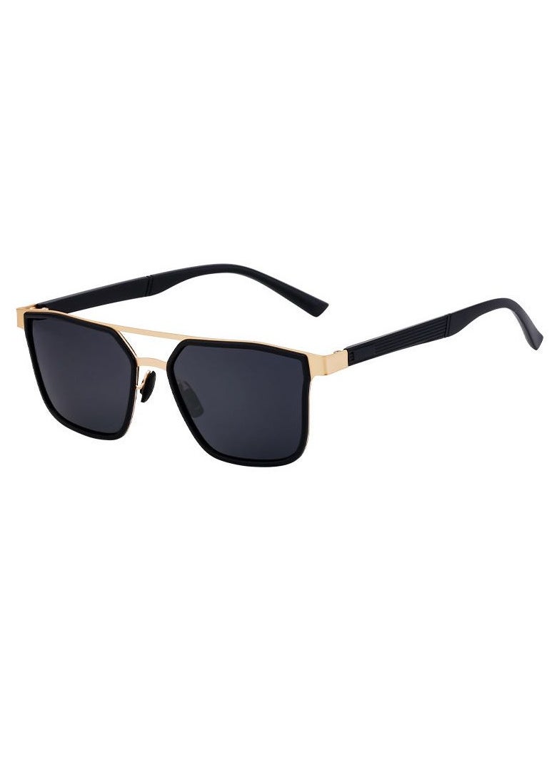 بارتا جاس نظارات شمسية PARTAGAS Premium UV400 Protection Ultralight للرجال - إطار مربع باللونين الذهبي الرملي والأسود، عدسات مستقطبة، تصميم متعدد الأغراض للتنقل والقيادة والأنشطة الخارجية  - Image 1