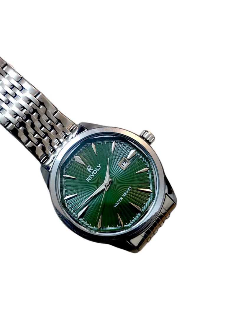 Rivoly Men's Stainless Steel Analog Quartz Date Display Watch Easy to Read Fashion Design Waterproof Luxury Classic Big Face Wrist Watch  - Image 5