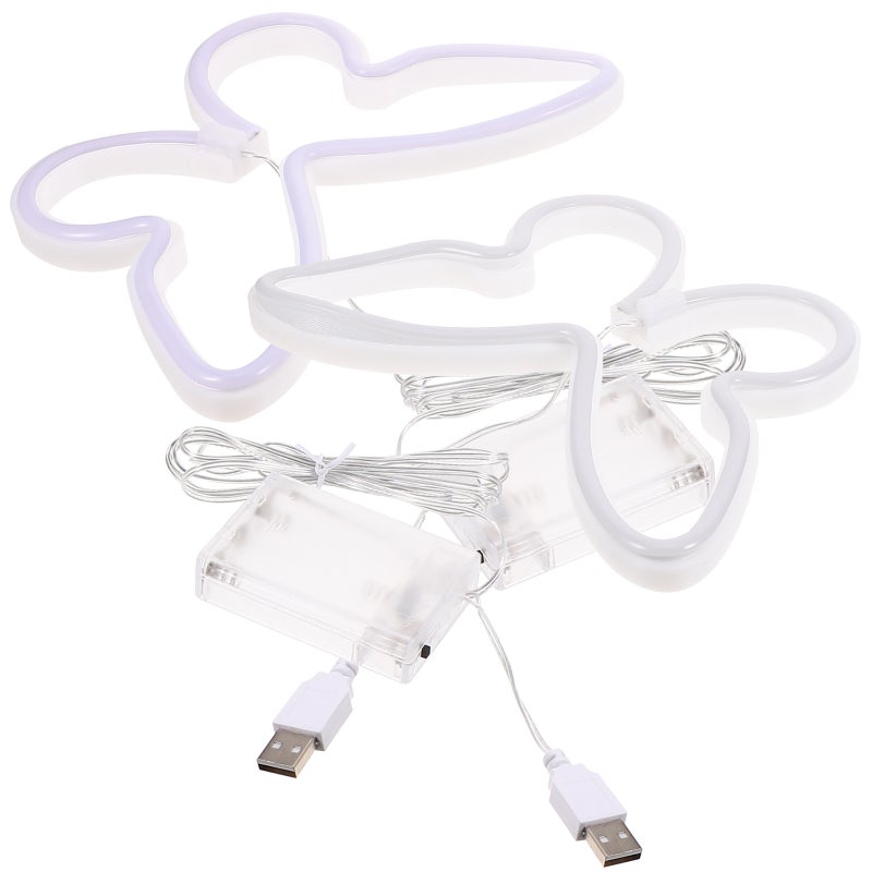 2pcs Butterfly Neon Lamps Butterfly Neon Signs Butterfly Light Wall Decoration - Image 2