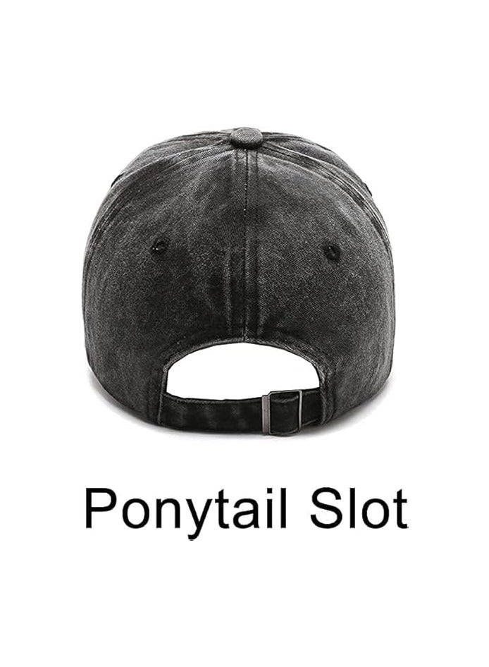 2 Pcs Unisex Baseball Cap, Cotton Vintage Washed Distressed Baseball Cap, Low Profile Unstructured Baseball Hat, Adjustable Dad Golf Hat for Men Women - Image 5