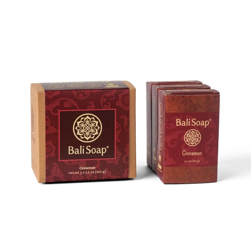Bali Soap - Cinnamon Natural Soap - Bar Soap for Men & Women - Bath, Body and Face Soap - Vegan, Handmade, Exfoliating Soap - 3 Pack, 3.5 Oz each - Image 2