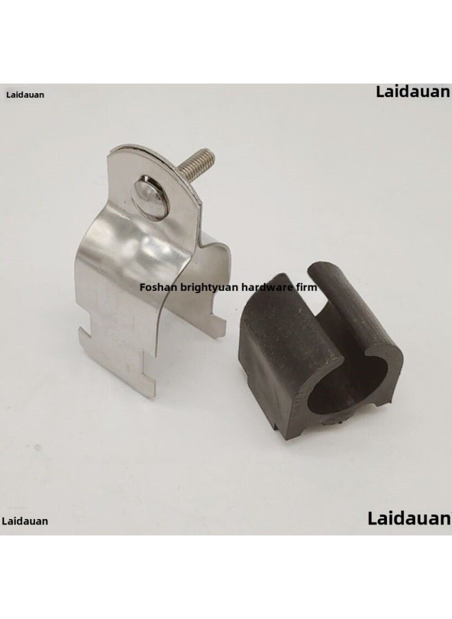 Generic - Stainless Steel P-type Pipe Clamp Stainless Steel 304P-type Card Stainless Steel P-type Hoop Tube Bundle Stainless Steel C- Type Steel Pipe Clamp-Specification Model:Orange Red Tube Outer Diameter 108mm - Image 1