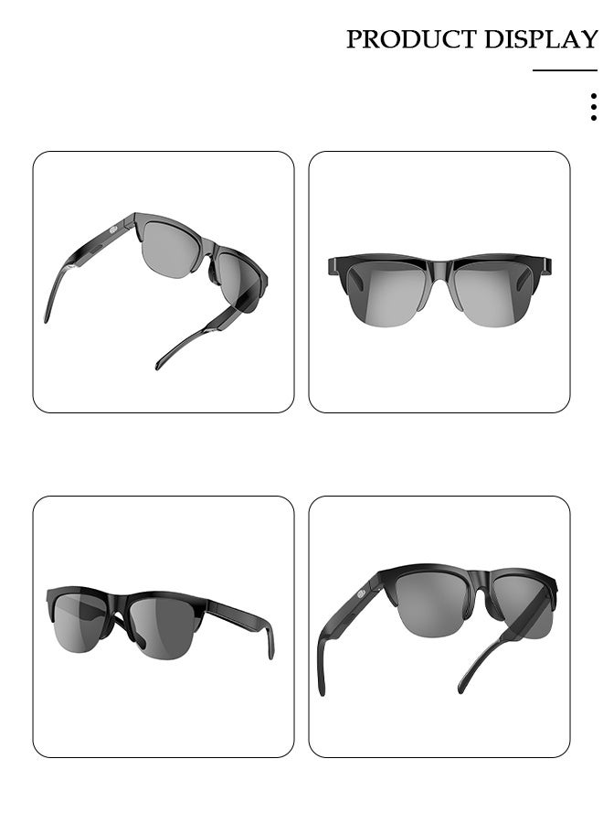 DUNISO Smart Glasses, Bluetooth Sunglasses with Speakers, Fingerprint Touch Control, Clear Calls Game and Anti-Blue Light Lenses, Intelligent Wireless Bluetooth Audio Glasses for Men Women - Image 2