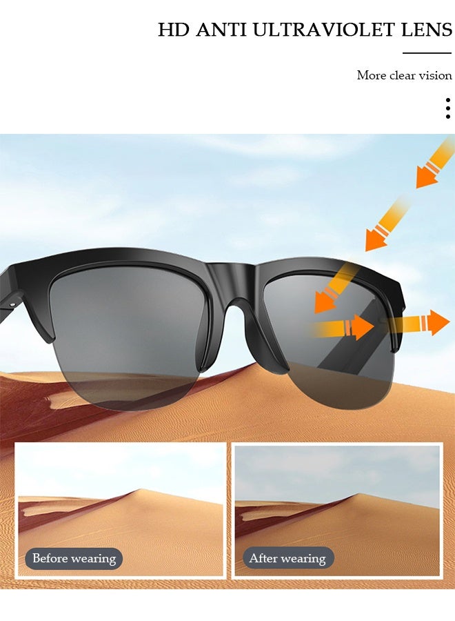 DUNISO Smart Glasses, Bluetooth Sunglasses with Speakers, Fingerprint Touch Control, Clear Calls Game and Anti-Blue Light Lenses, Intelligent Wireless Bluetooth Audio Glasses for Men Women - Image 4