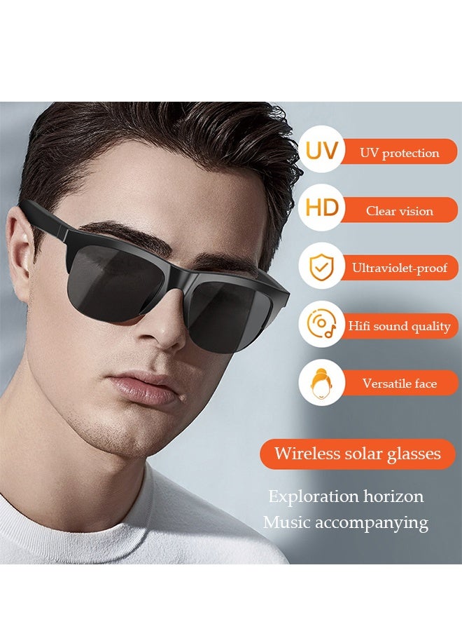 DUNISO Smart Glasses, Bluetooth Sunglasses with Speakers, Fingerprint Touch Control, Clear Calls Game and Anti-Blue Light Lenses, Intelligent Wireless Bluetooth Audio Glasses for Men Women - Image 3