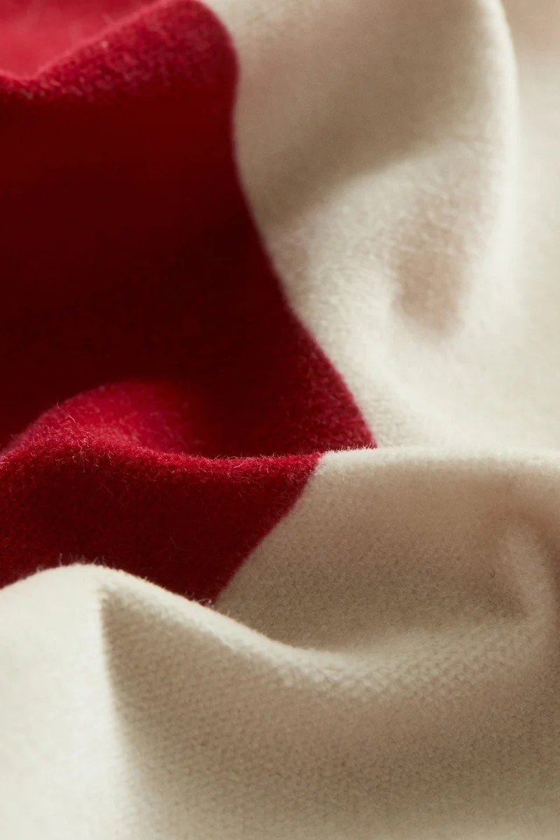 H&M Checked velvet cushion cover