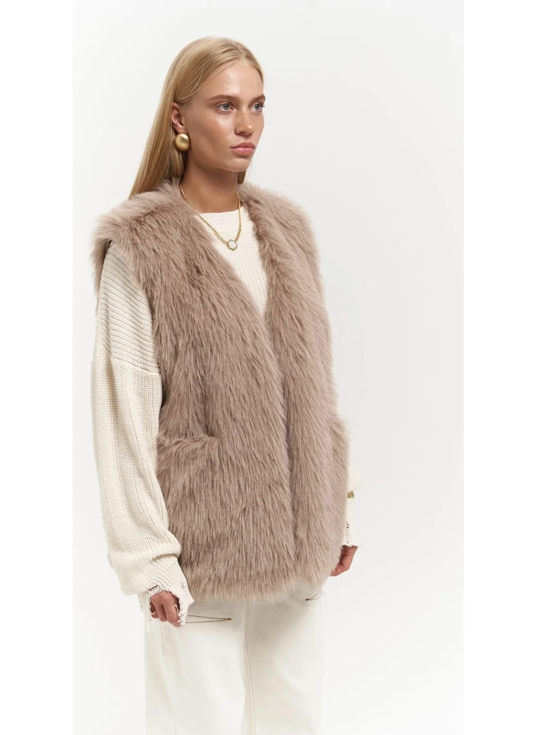 Mai Collection Plush Mink Vest