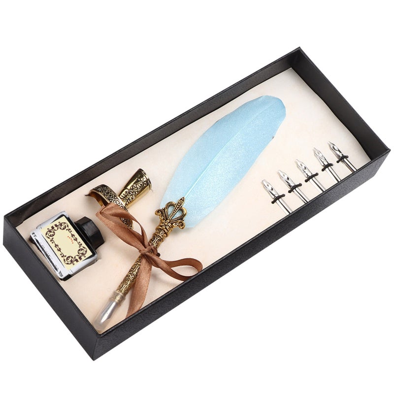 Calligraphy Pen Set: Blue, Fine Workmanship, Scientific Grip Design - Complete Accessories, Flat Nib 1-5mm Feather Pen Set for Calligraphy Practice, Poster Creation, Desk Decor & Gifting - Image 5
