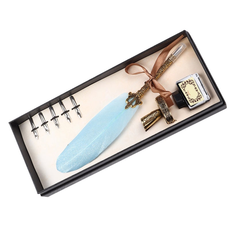 Calligraphy Pen Set: Blue, Fine Workmanship, Scientific Grip Design - Complete Accessories, Flat Nib 1-5mm Feather Pen Set for Calligraphy Practice, Poster Creation, Desk Decor & Gifting - Image 4