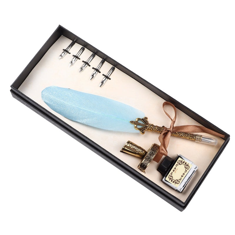 Calligraphy Pen Set: Blue, Fine Workmanship, Scientific Grip Design - Complete Accessories, Flat Nib 1-5mm Feather Pen Set for Calligraphy Practice, Poster Creation, Desk Decor & Gifting - Image 2