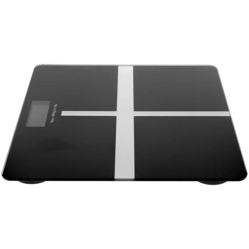 ميزان وزن الجسم الرقمي شاحن USB 26x26 سم منصة سوداء مراقب الصحة - Image 2