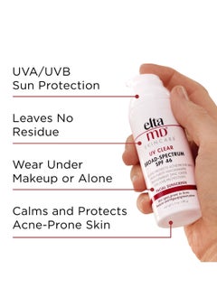 Elta MD UV Clear Broad Spectrum SPF 46 Moisturizing Facial Sunscreen, Protects Sensitive Skin and Acne Prone Skin, Can Easily Be Worn Alone or Under Makeup, Perfectly Blends Into Liquid Foundation  - Image 3