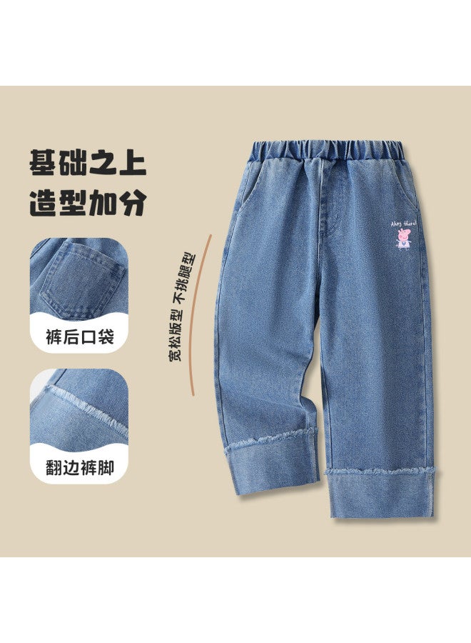 peppa Pig Spring Girls' Versatile Jeans - Comfortable Kids' Casual Pants - Image 3