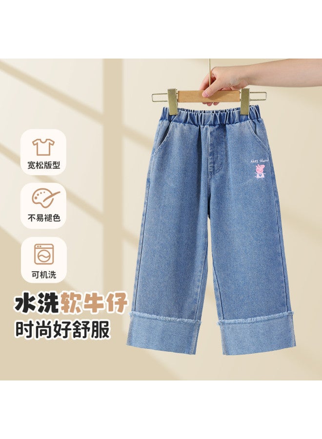 peppa Pig Spring Girls' Versatile Jeans - Comfortable Kids' Casual Pants - Image 2